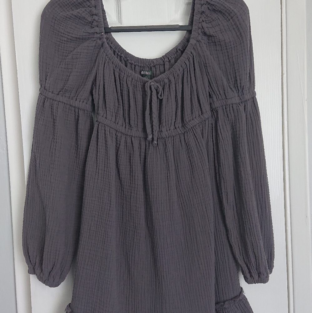 WILD FABLE long sleeve mini cotton dress
